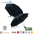 3 Folding auto open and close windproof black color umbrella